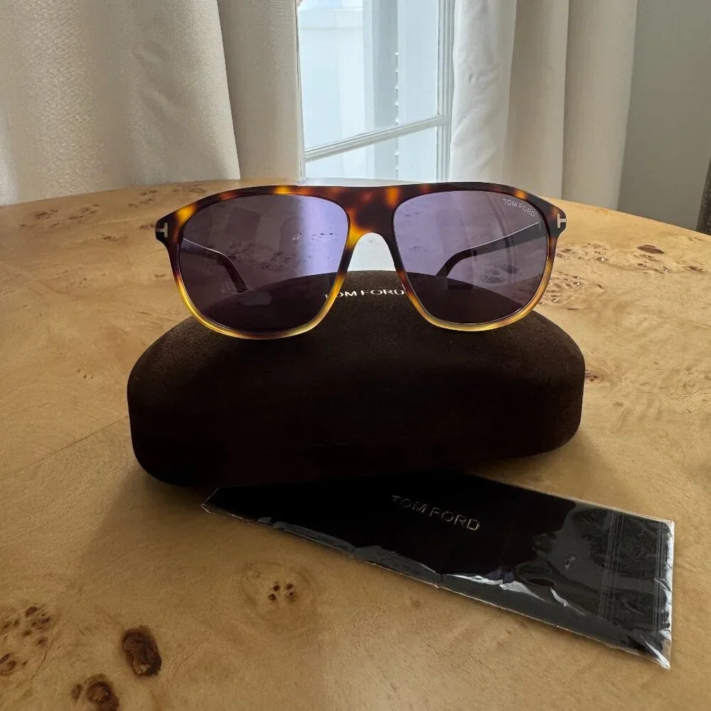 Tom Ford Prescott 60mm
Square Tortoiseshell Frame Sunglasses with Dark Lenses TOM FORD PRESCOTT Mens Sunglasses TF1027 56V Large Square  main image 4